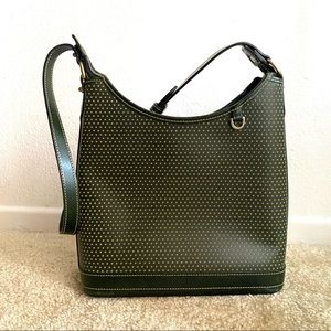 Dooney & Bourke Vintage Beautiful Cabrio Leather Forest Green and Yellow Purse